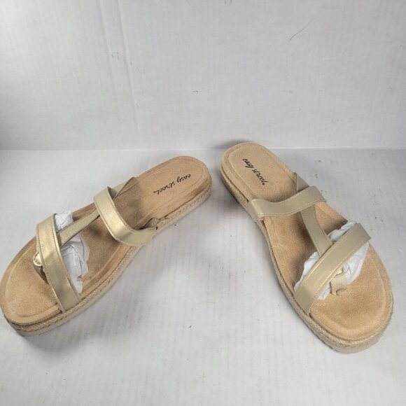 Easy Street Women Gold Song Slip-On Strappy Espadrille Sandals Size 6N - Picture 6 of 8